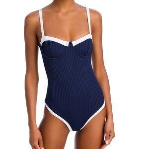 AQUA Underwire One Piece Swimsuit Blue Size M 9684